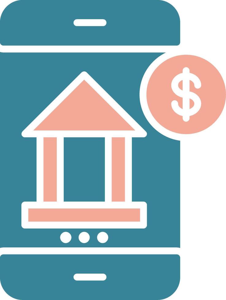 Mobile Banking Simplified Icon Fragment vector