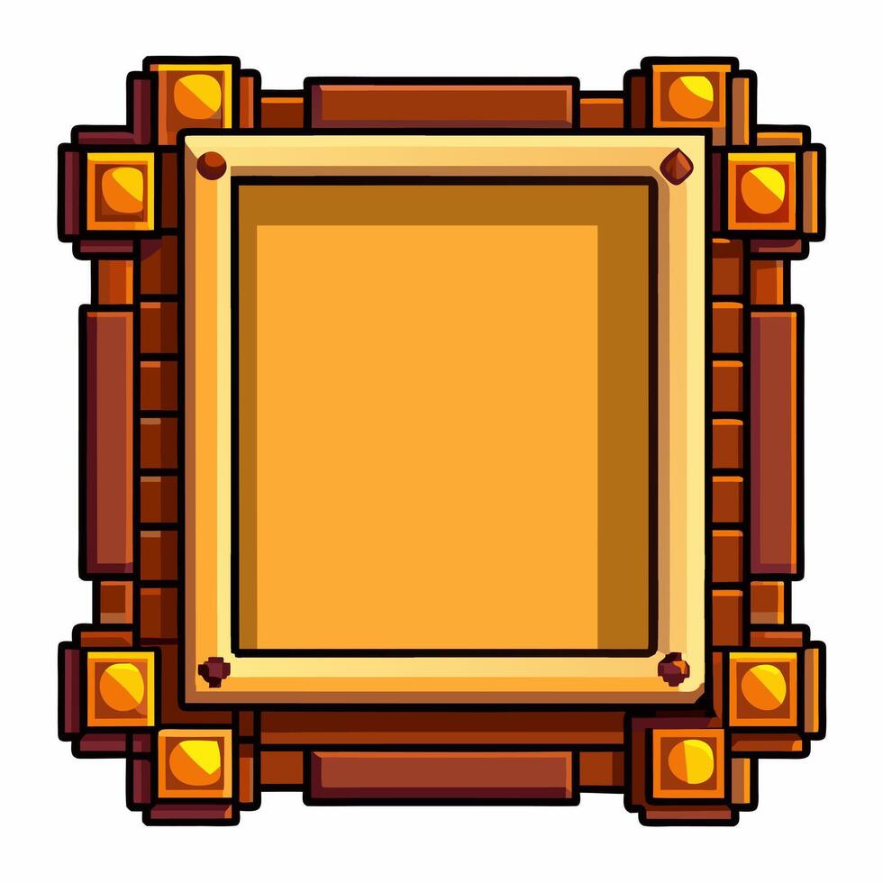 Decorative Square Frame with Geometric Brown and Orange Patterns vector