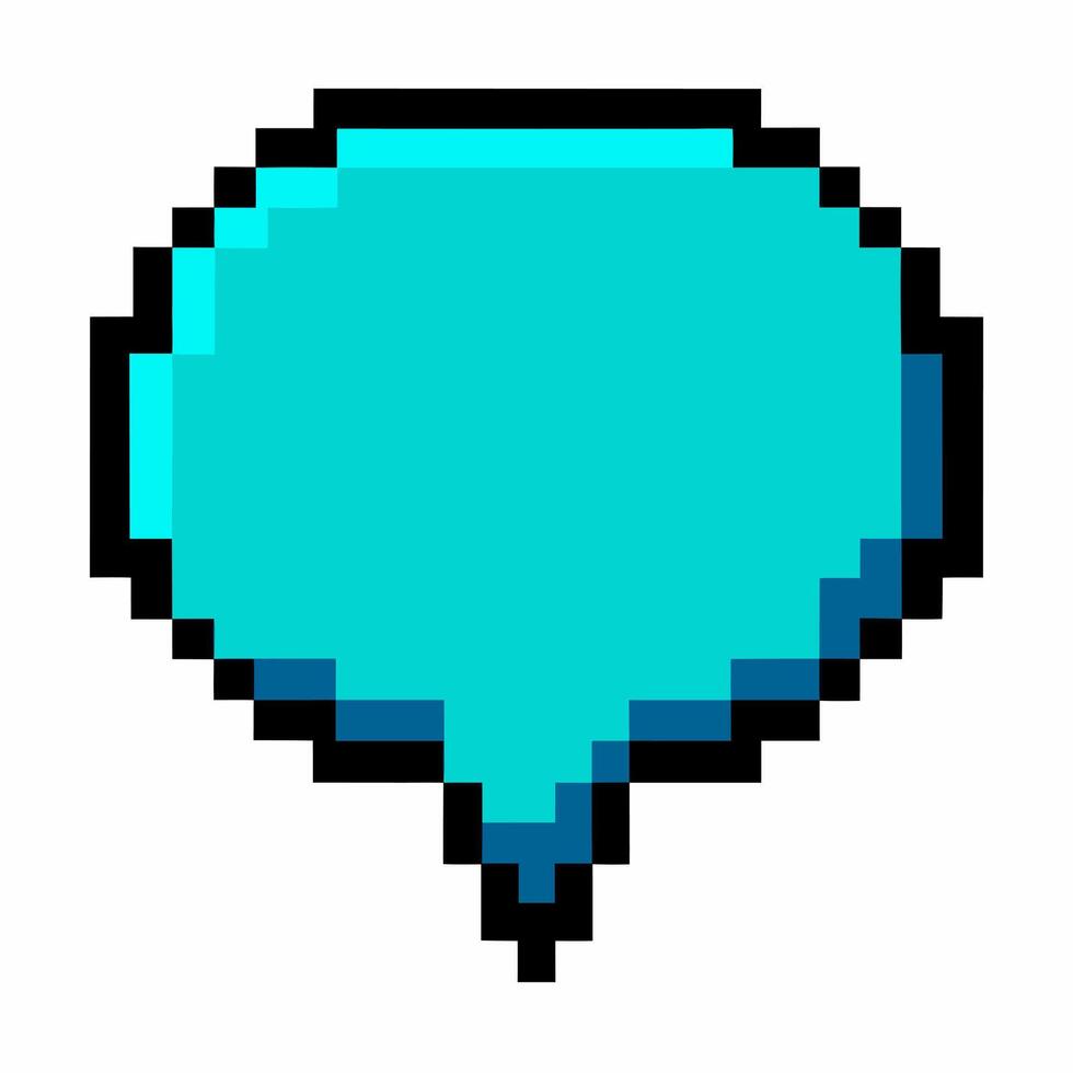 Retro Pixel Art Blue Speech Bubble Graphic for Digital Communication and Design Projects vector