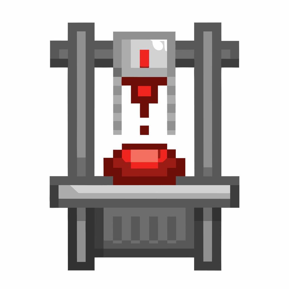 Pixel Art Blood Extraction Machine Icon for Retro Games and Medical Themes vector