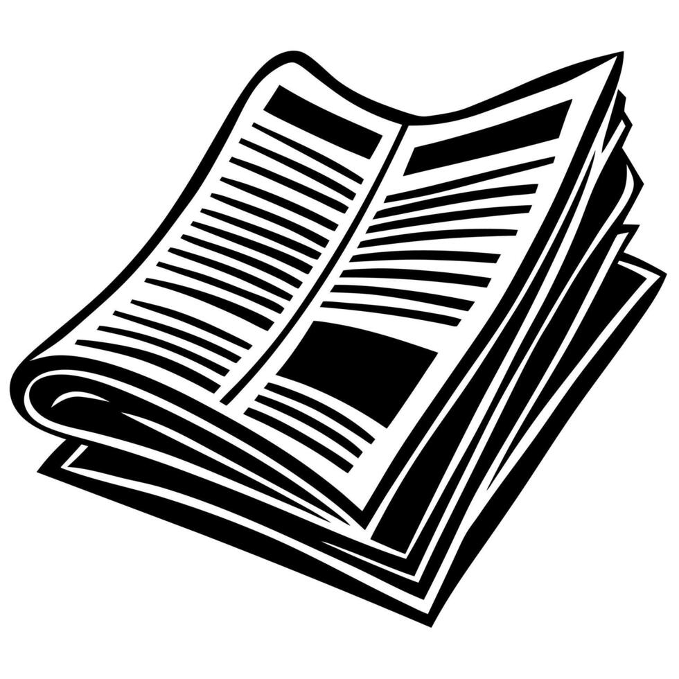 Stack of Black and White Newspapers Illustrating Journalism and Current Events vector