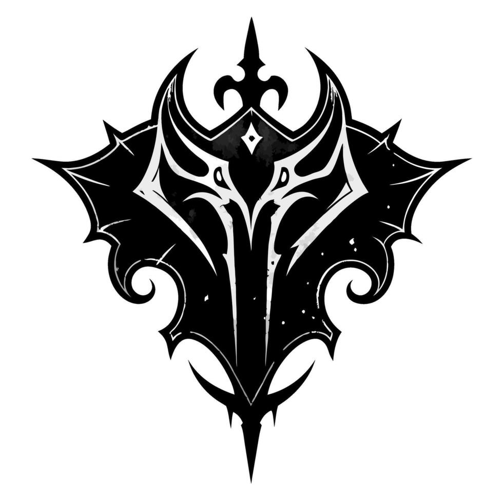Intricate Gothic Tattoo Design with Sharp Symmetrical Patterns vector
