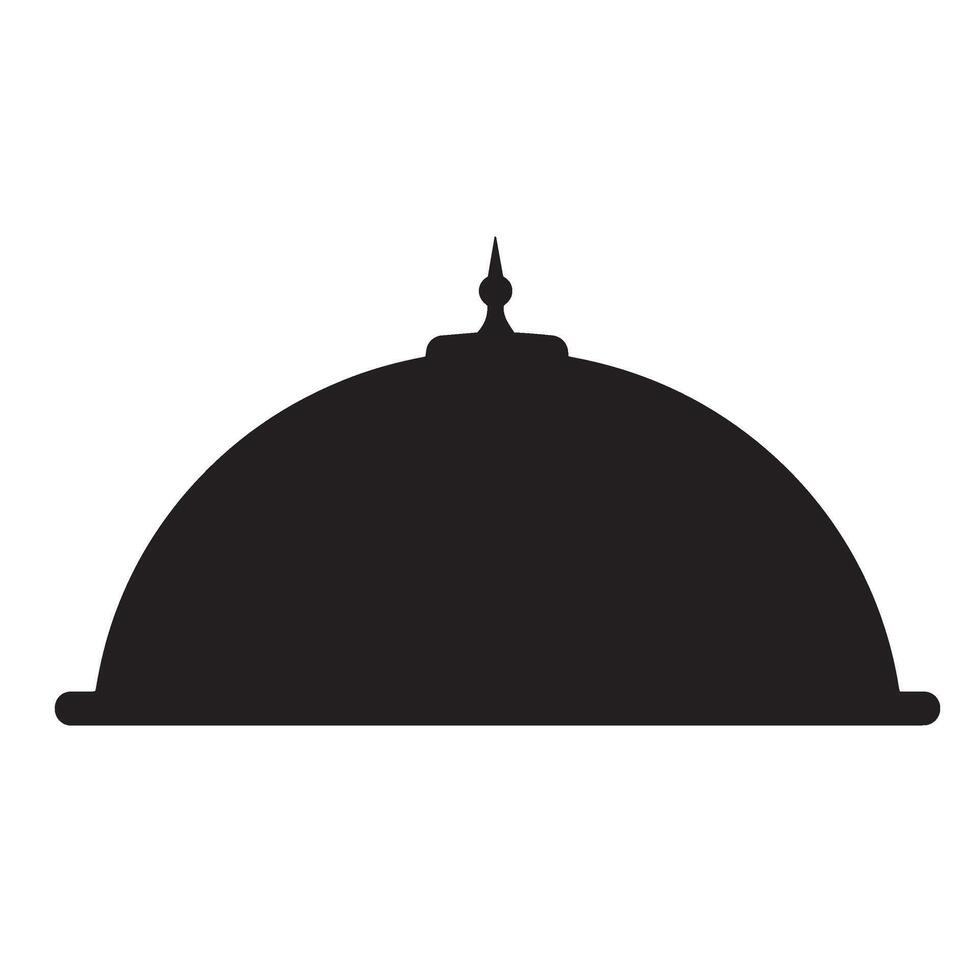 Simple black and white silhouette of a cloche serving dish on a white background vector