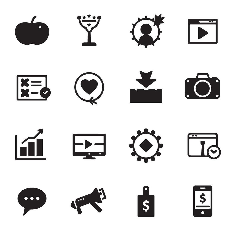 Collection of modern iconography design elements and symbols for user interfaces and websites vector