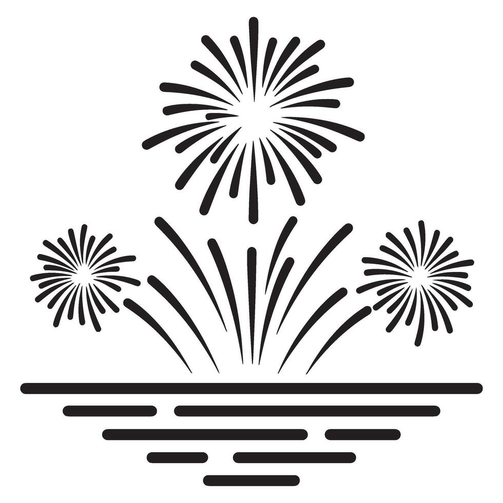 Artistic black and white illustration of fireworks display celebrating occasions and festivities vector