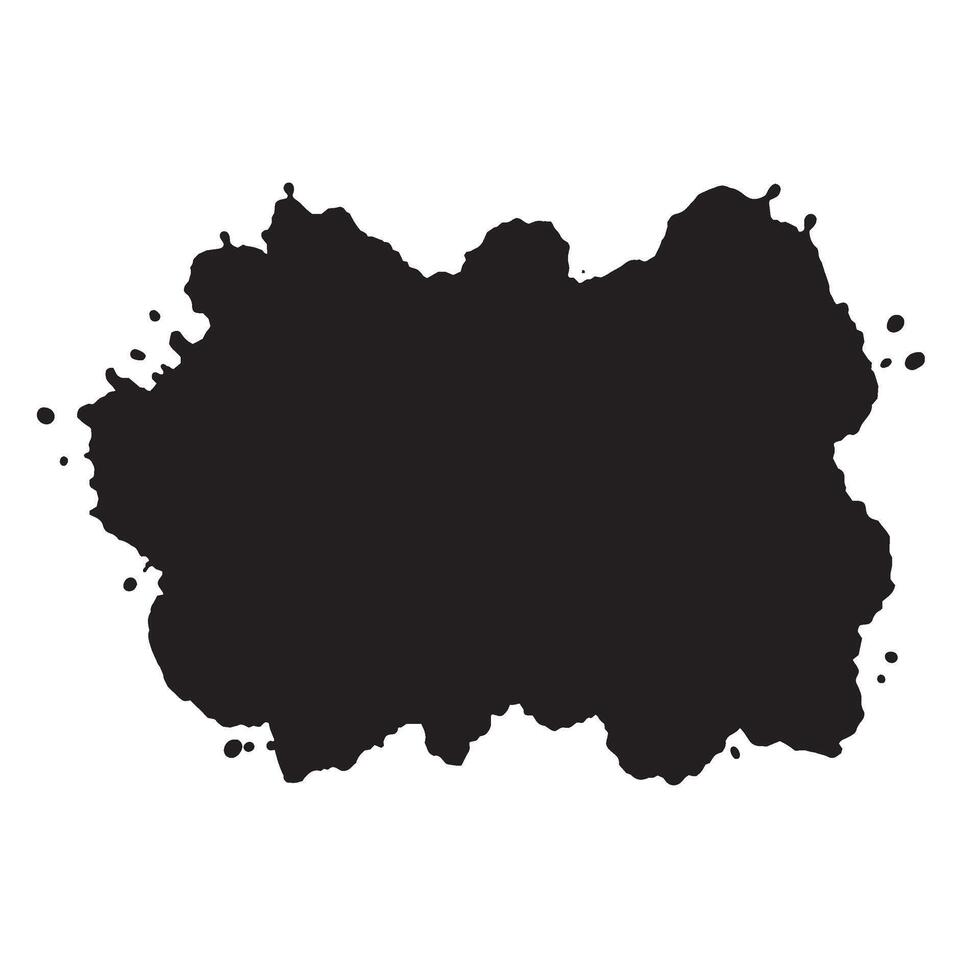 Abstract black paint splatter texture isolated on white background for graphic design vector