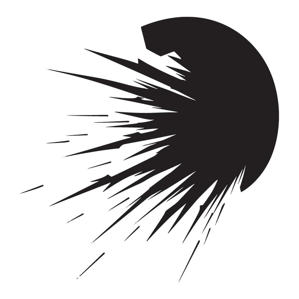 Abstract black ink splash with speed effect for graphic design and creative projects vector