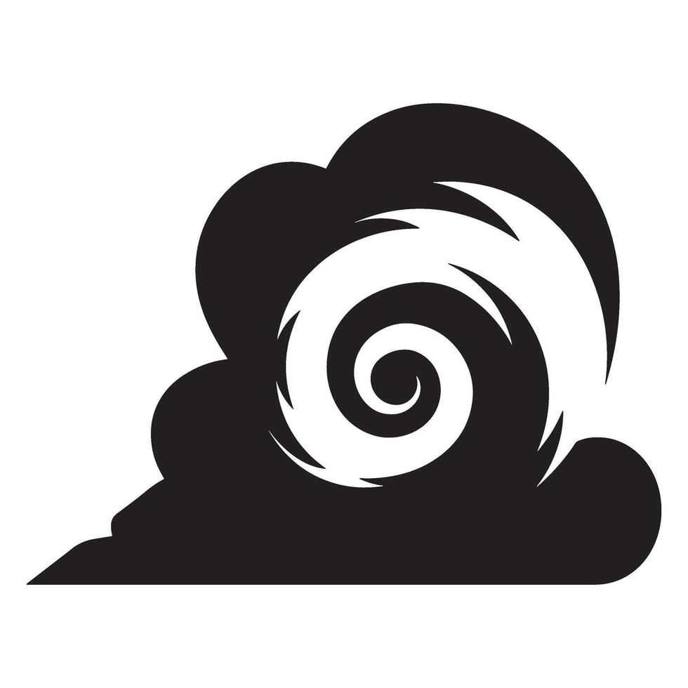 Abstract black and white cloud swirl illustration suitable for weather related designs vector
