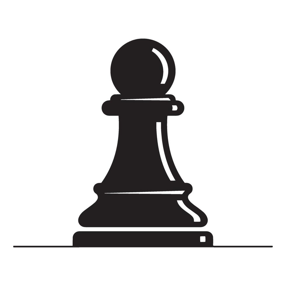 Simple black and white chess pawn illustration isolated on a clean white background vector