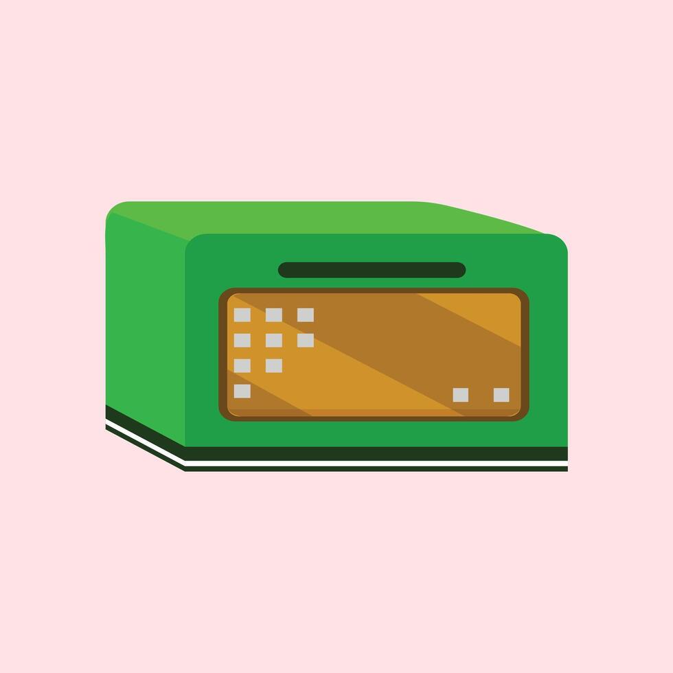 Green microwave oven icon. Flat illustration of green microwave oven icon for web design. Modern cooking utensil illustration element design. Electronic oven in isometric style. vector