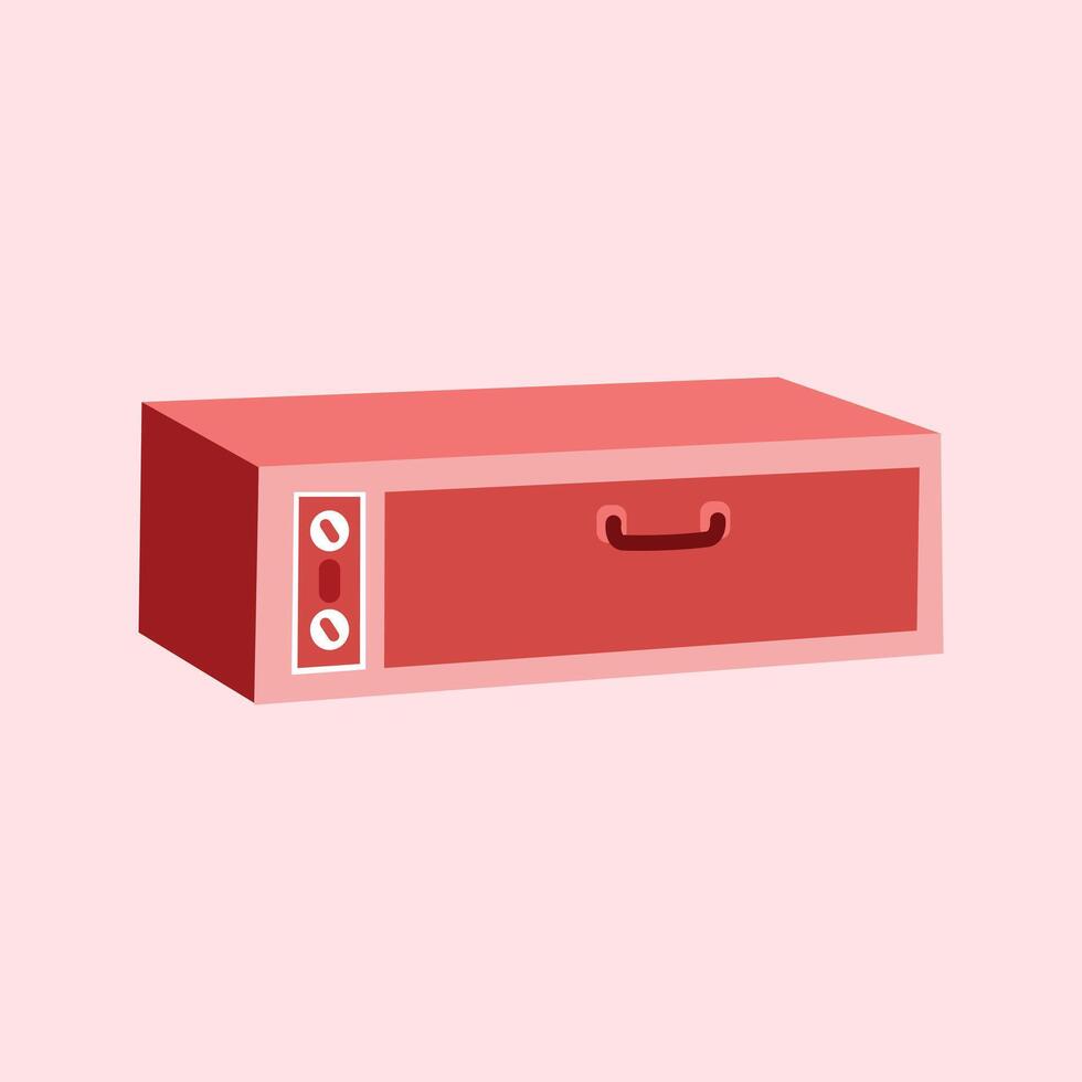Red microwave oven icon. Flat illustration of red microwave oven icon for web design. Modern cooking utensil illustration element design. Electronic oven in isometric style. vector