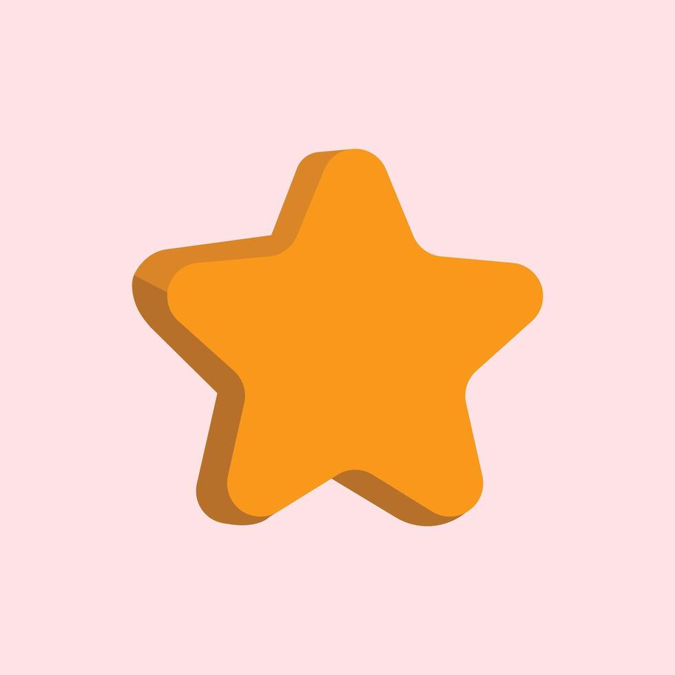 Star icon in flat style illustration on a pink background. 3d style star icon. Illustration design element that symbolizes privilege, premium, classy and superior. Champion symbol. vector