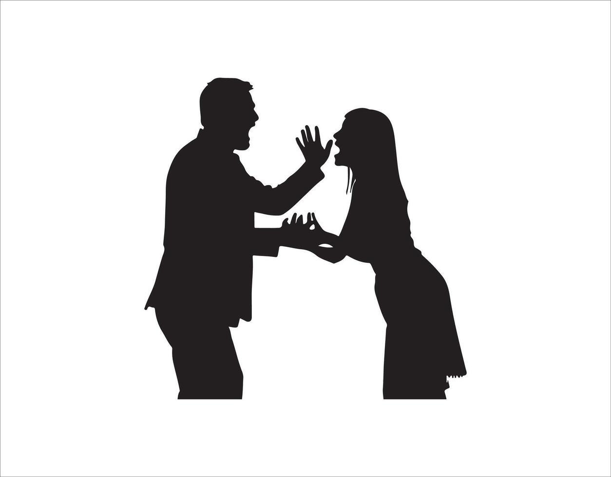 A couple is having a spat vector