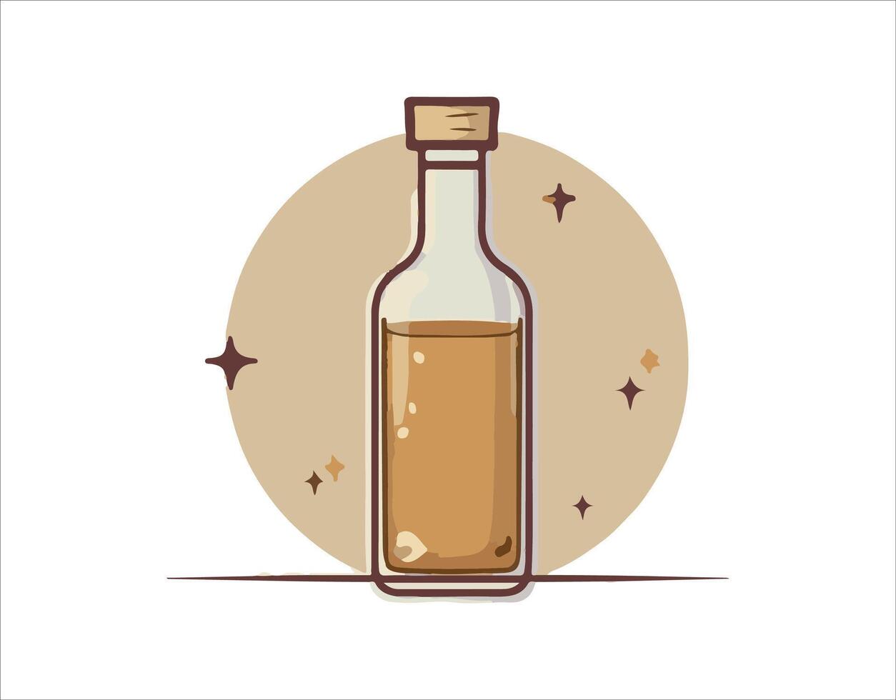 Trendy flat logo template featuring a bottle icon vector