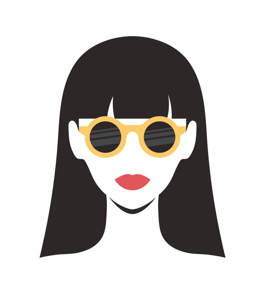 Woman in sunglasses abstract minimalist portrait vector