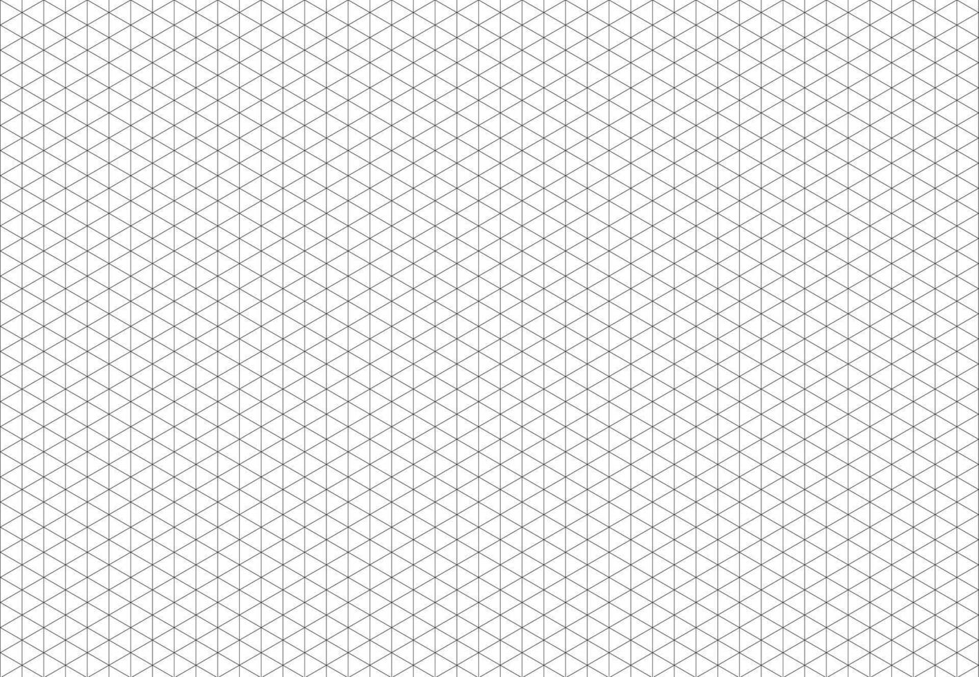 Isometric grid. Black line guides. Printable 3d perspective backdrop. Notebook sheet blank. Squared grid. Mathematics, typography pattern for making notebooks production for school. vector