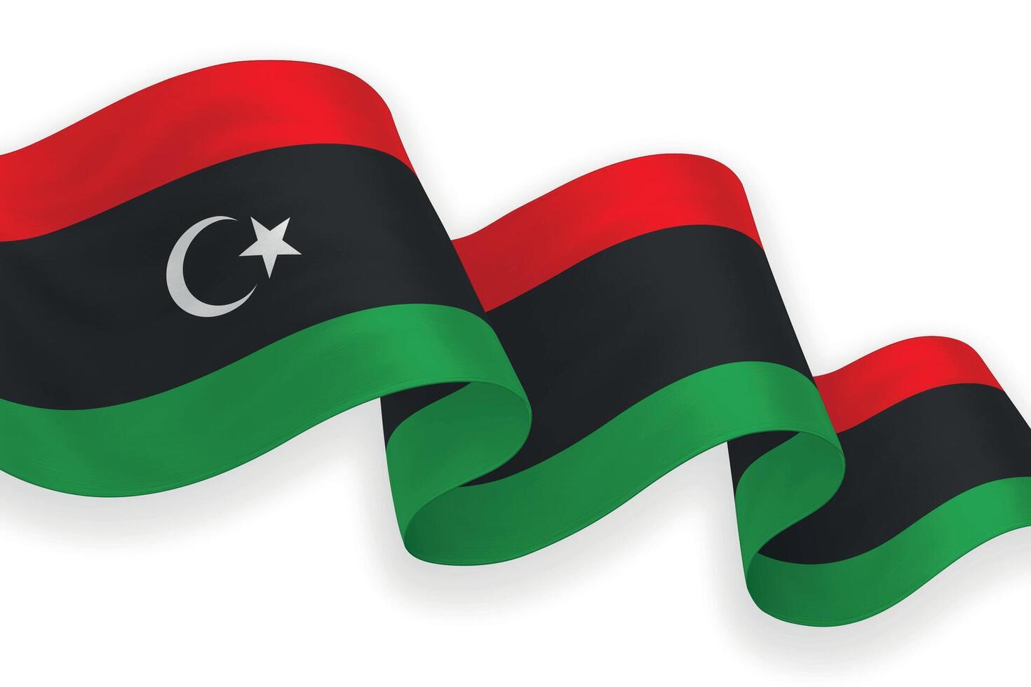 Libya national flag waving on white background vector