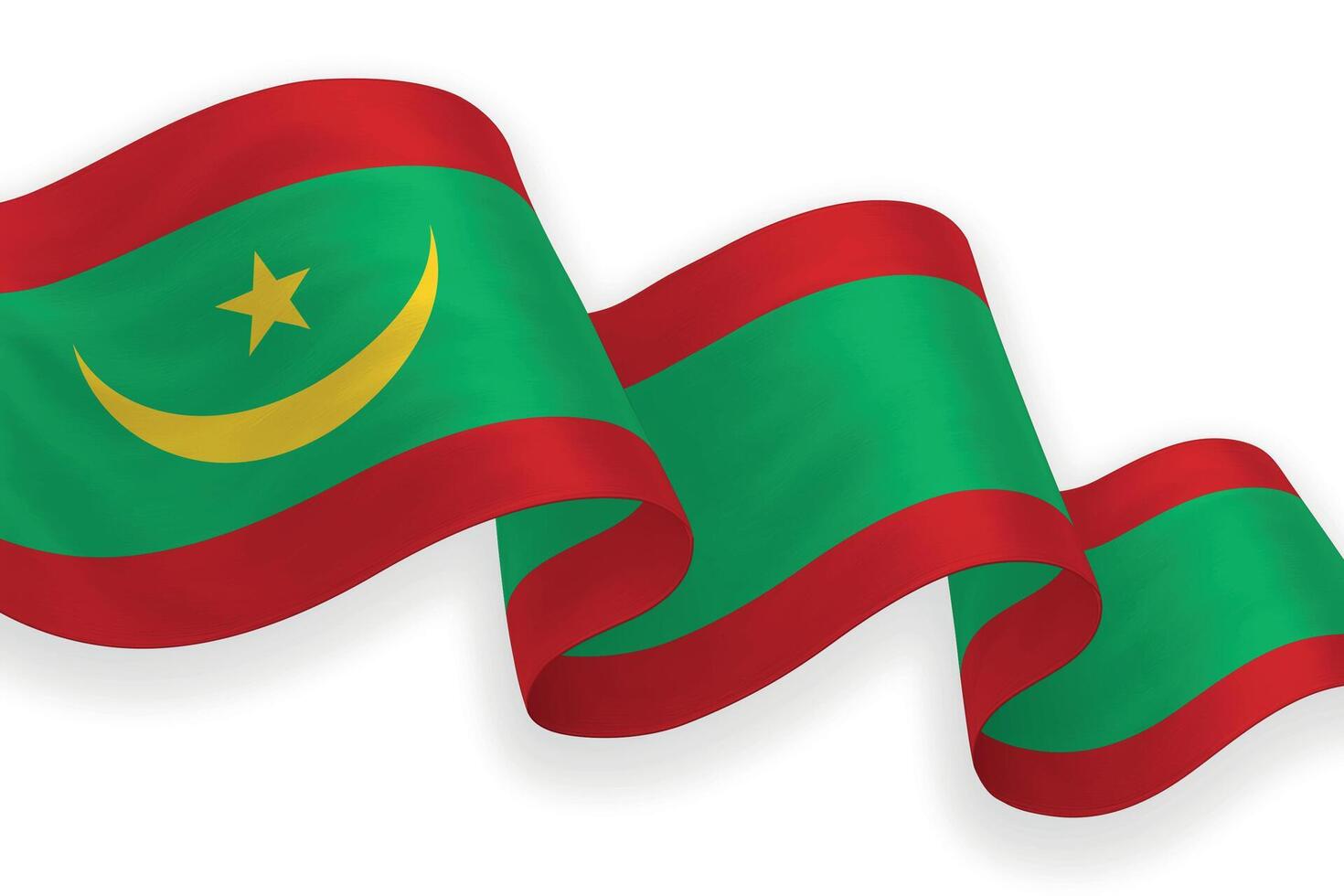 Mauritania national flag waving on white background vector
