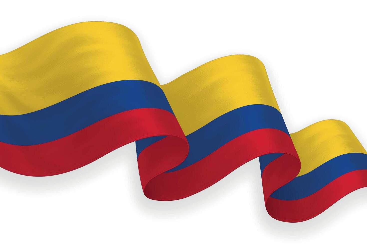 Colombia national flag waving on white background vector