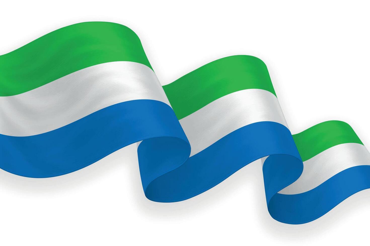 Sierra Leone national flag waving on white background vector