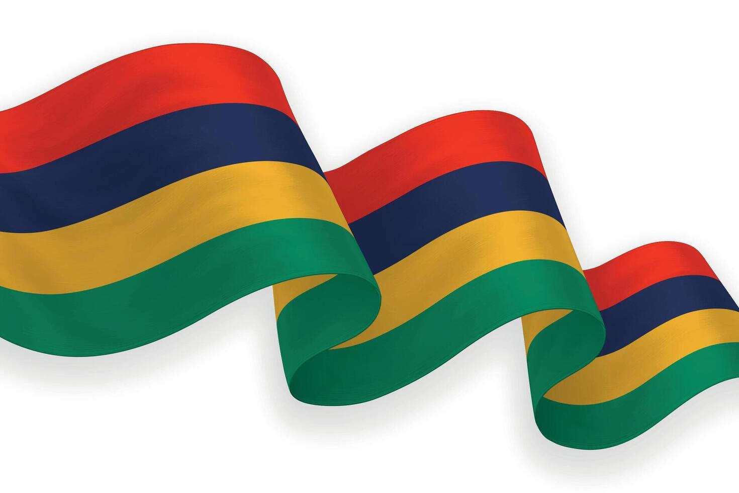 Mauritius national flag waving on white background vector