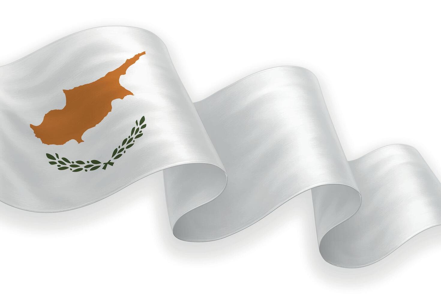 Cyprus national flag waving on white background vector