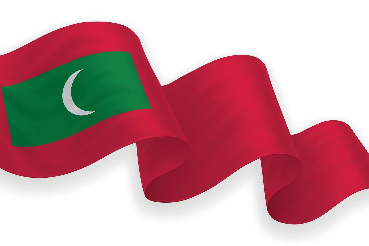 Maldives national flag waving on white background vector