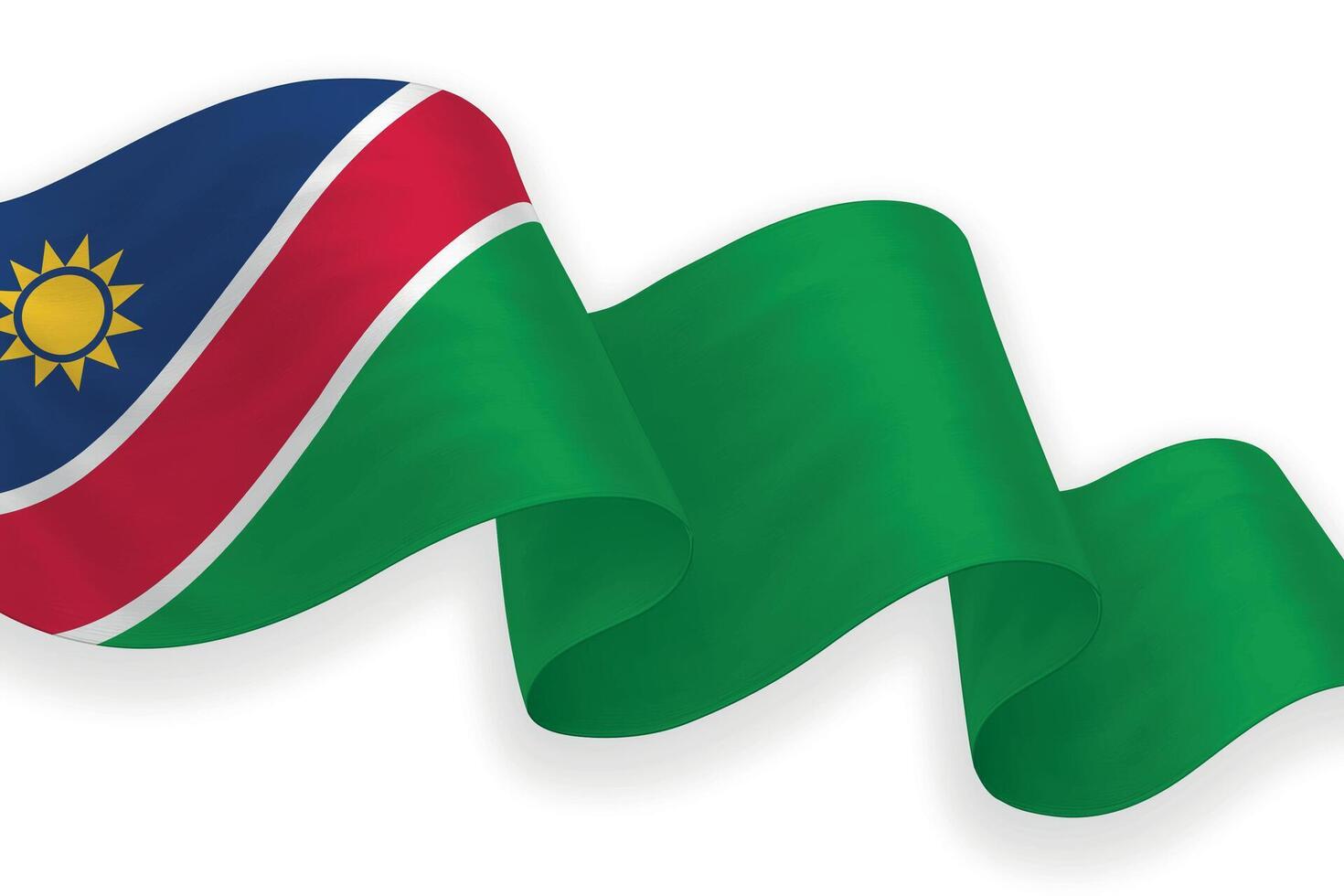Namibia national flag waving on white background vector