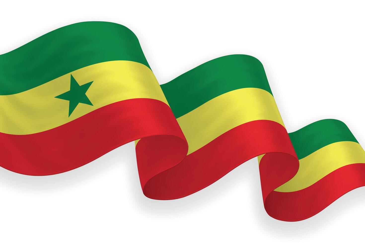 Senegal national flag waving on white background vector