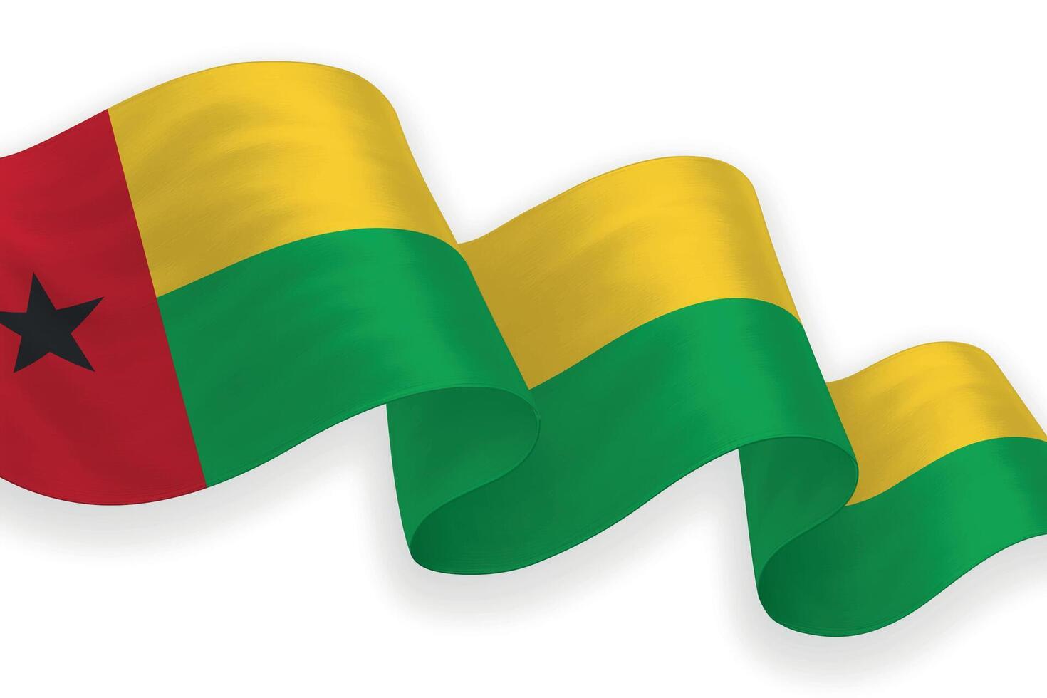 Guinea Bissau national flag waving on white background vector