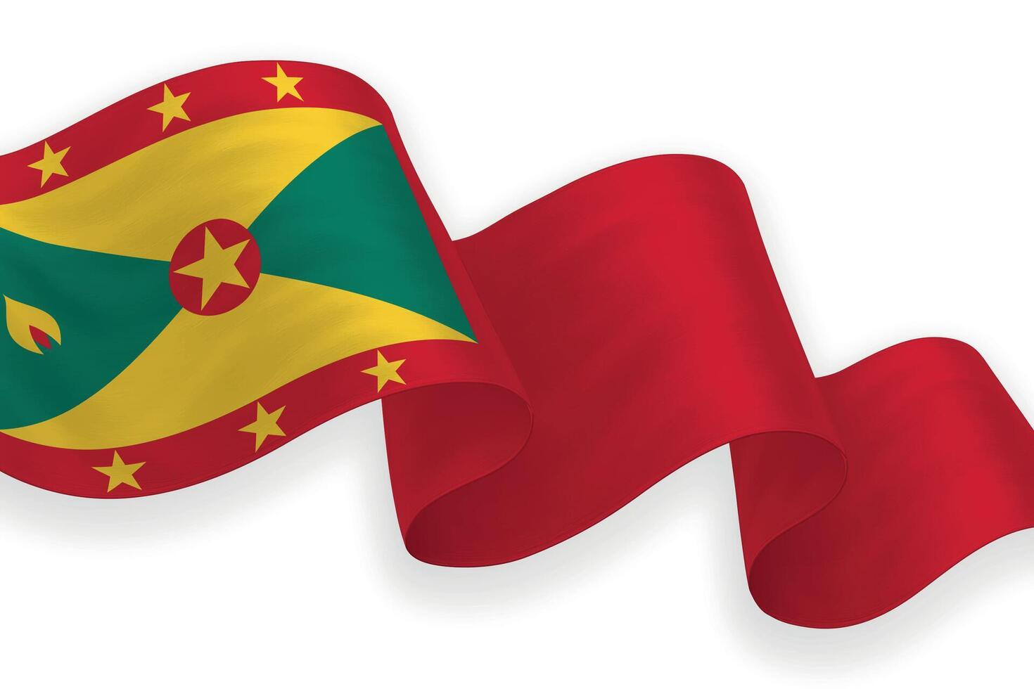 Grenada national flag waving on white background vector