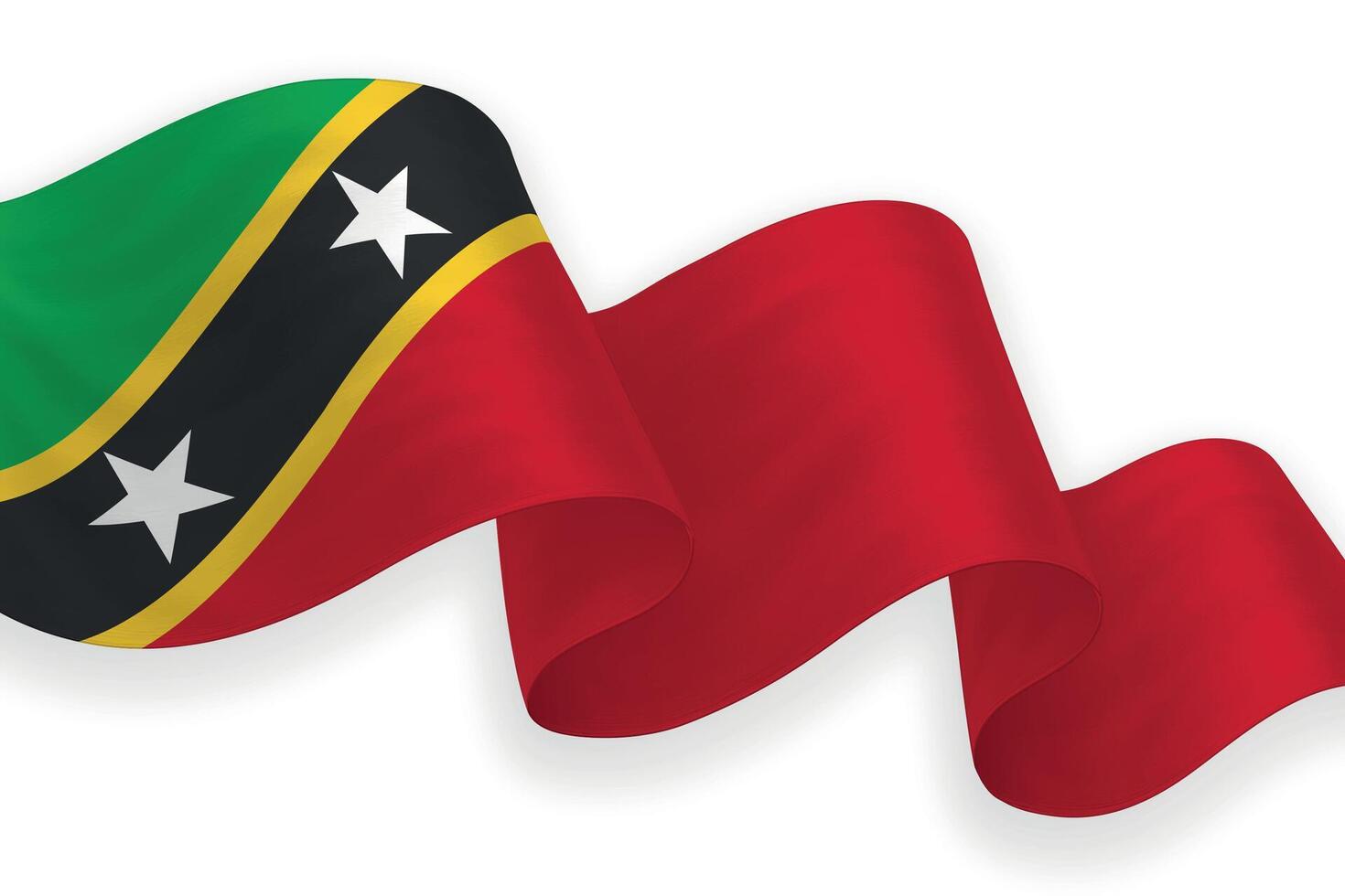 Saint Kitts and Nevis national flag waving on white background vector