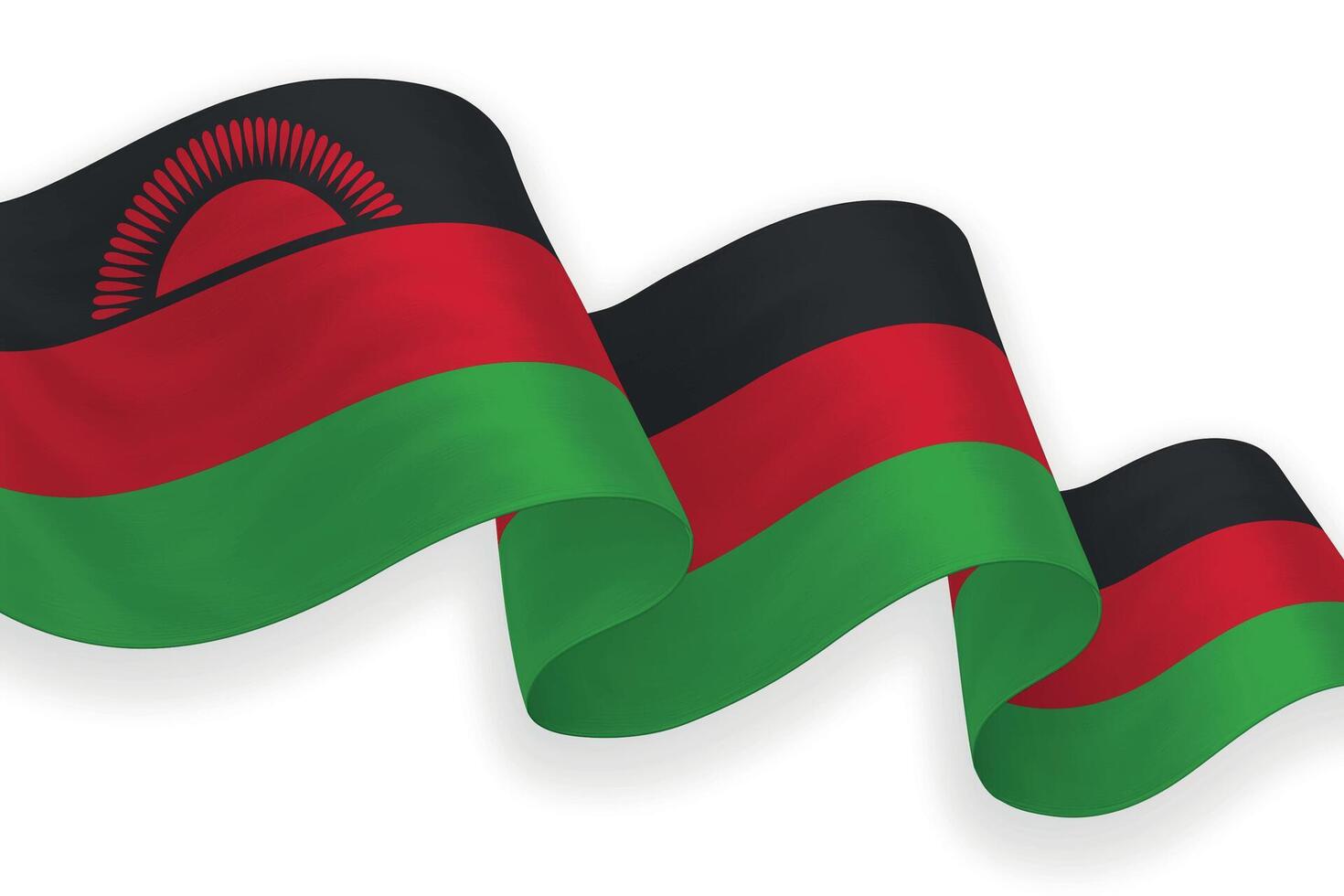 Malawi national flag waving on white background vector