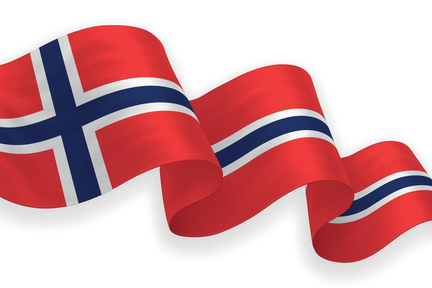 Norway national flag waving on white background vector