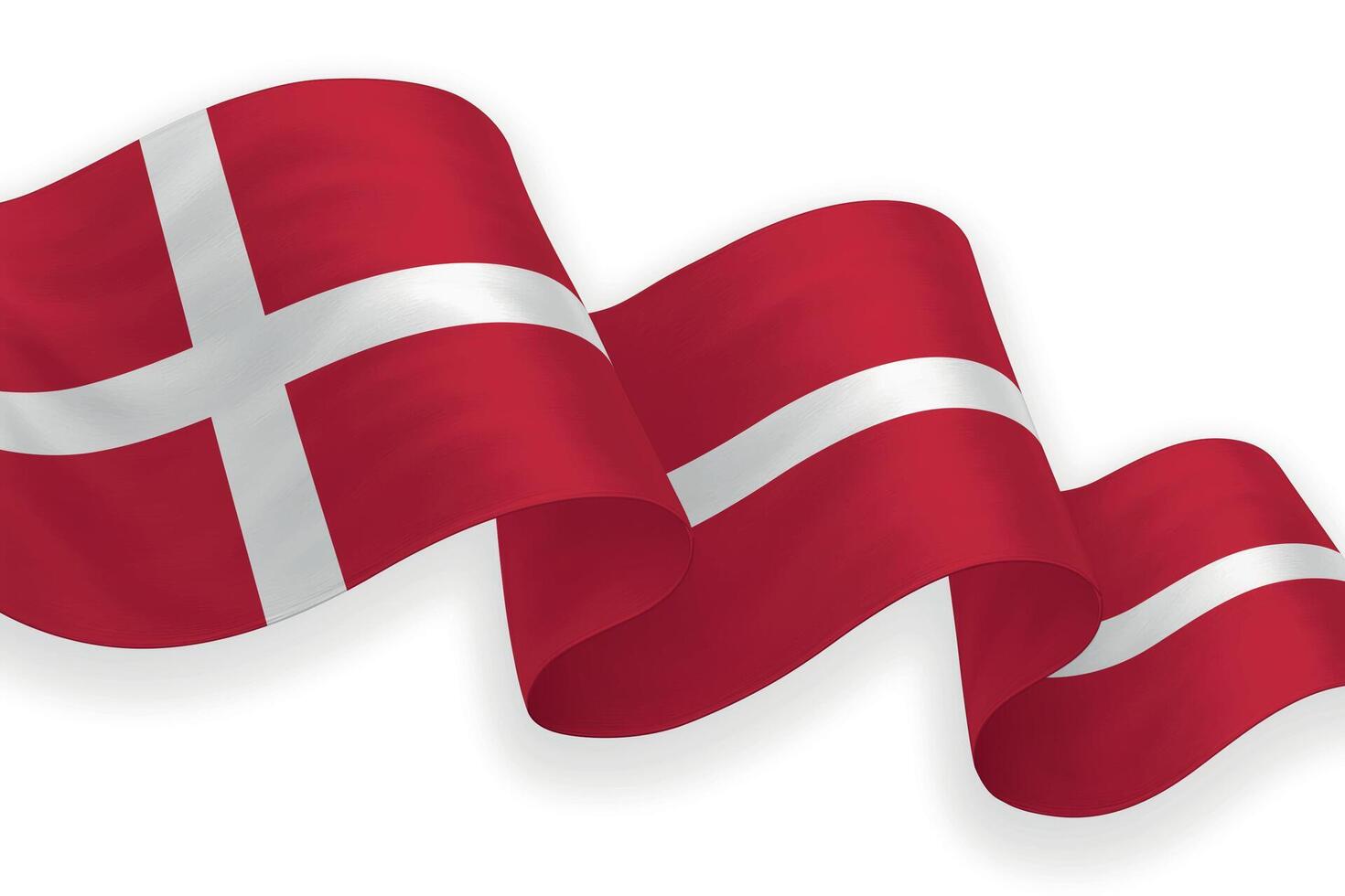 Denmark national flag waving on white background vector