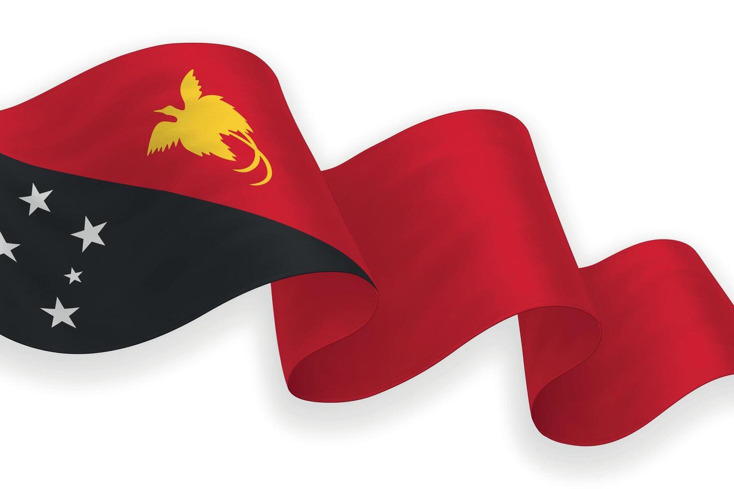 Papua New Guinea national flag waving on white background vector