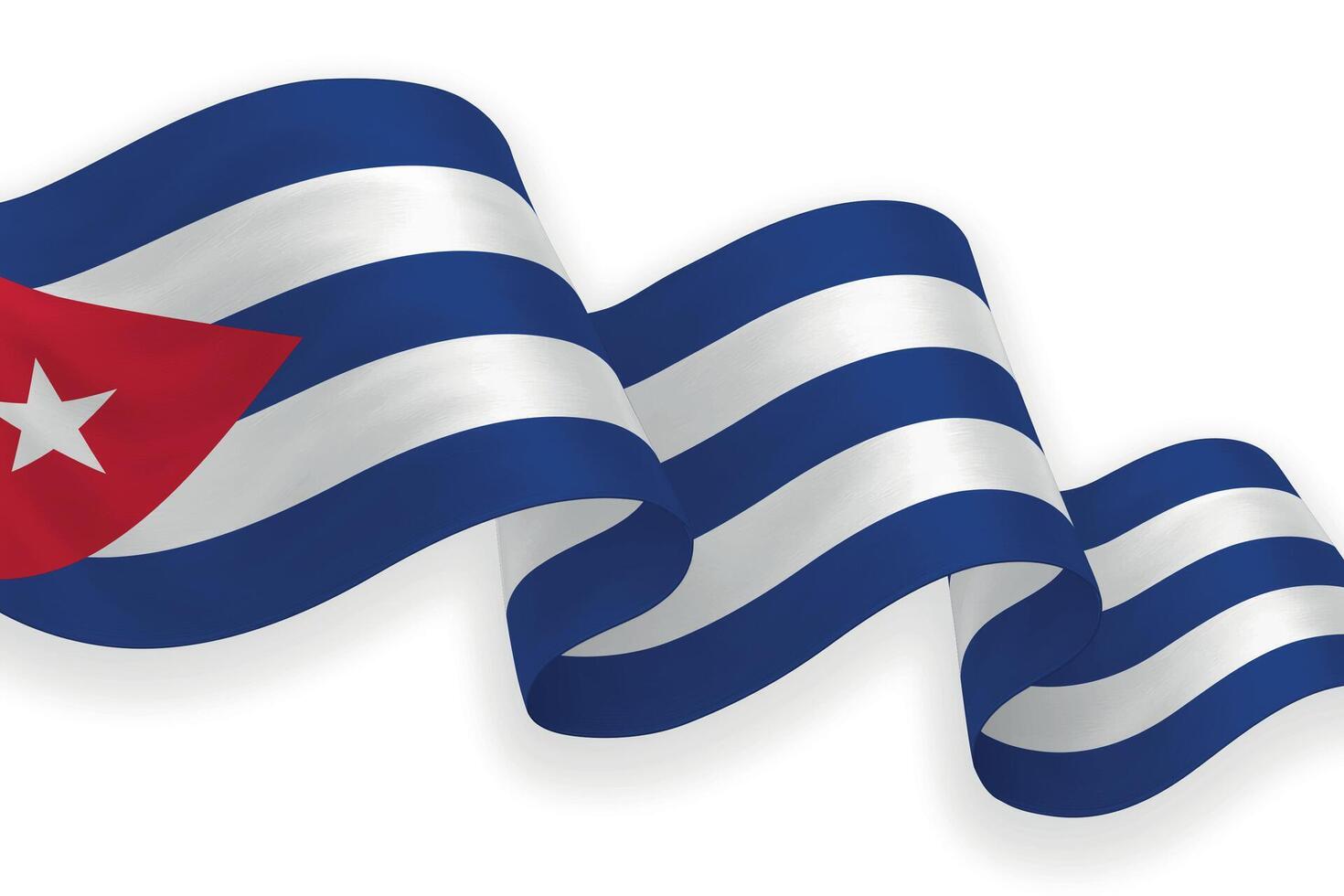Cuba national flag waving on white background vector