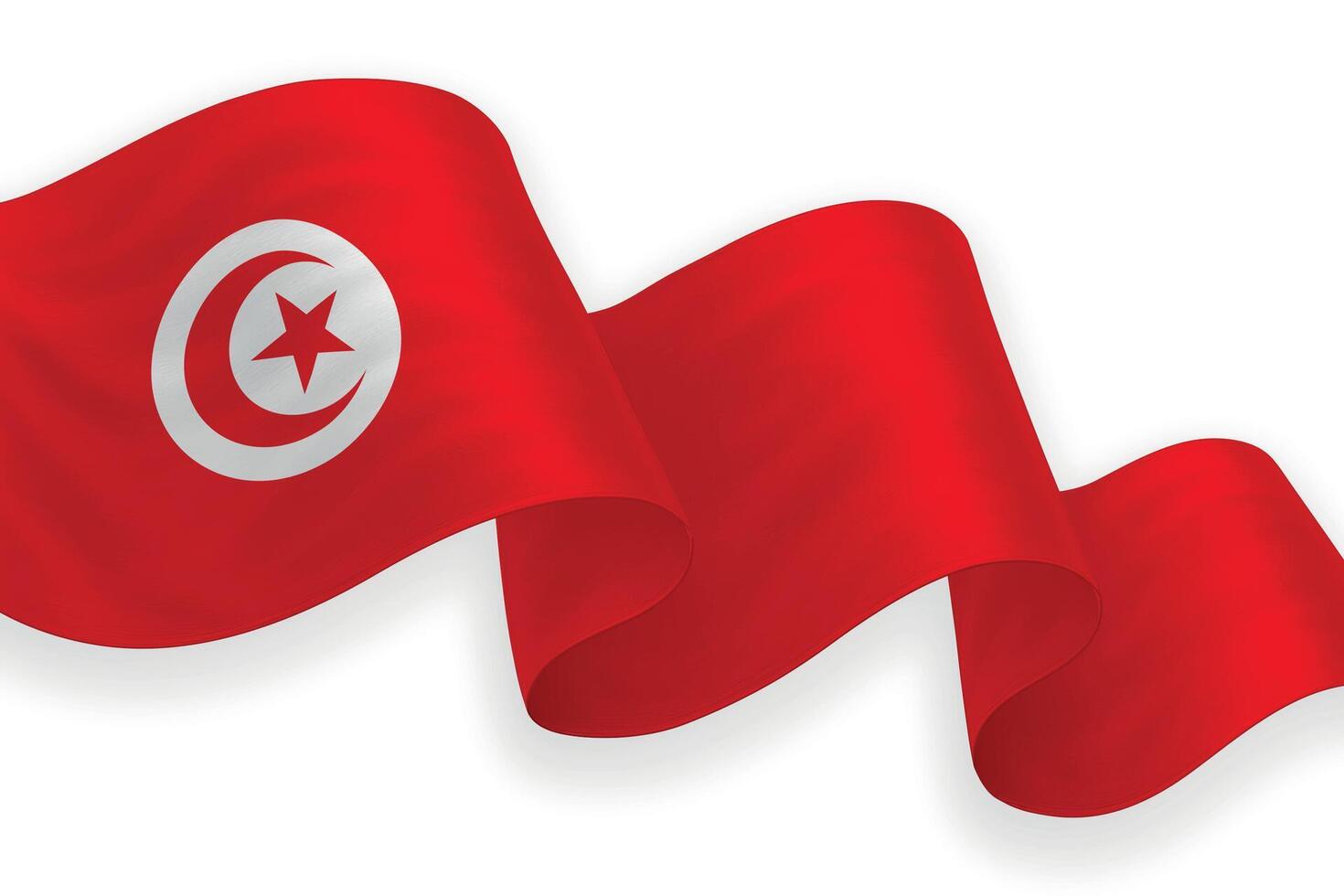 Tunisia national flag waving on white background vector