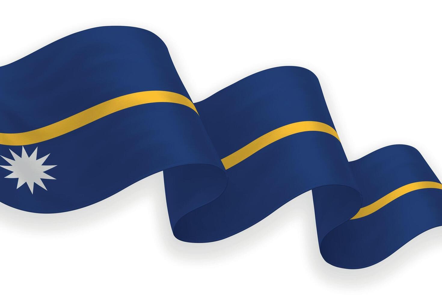Nauru national flag waving on white background vector