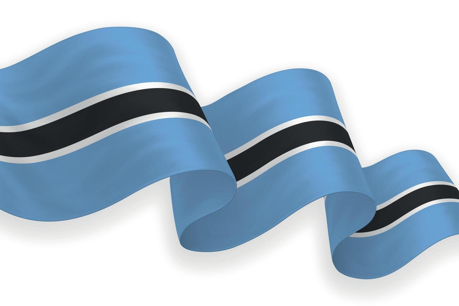 Botswana national flag waving on white background vector