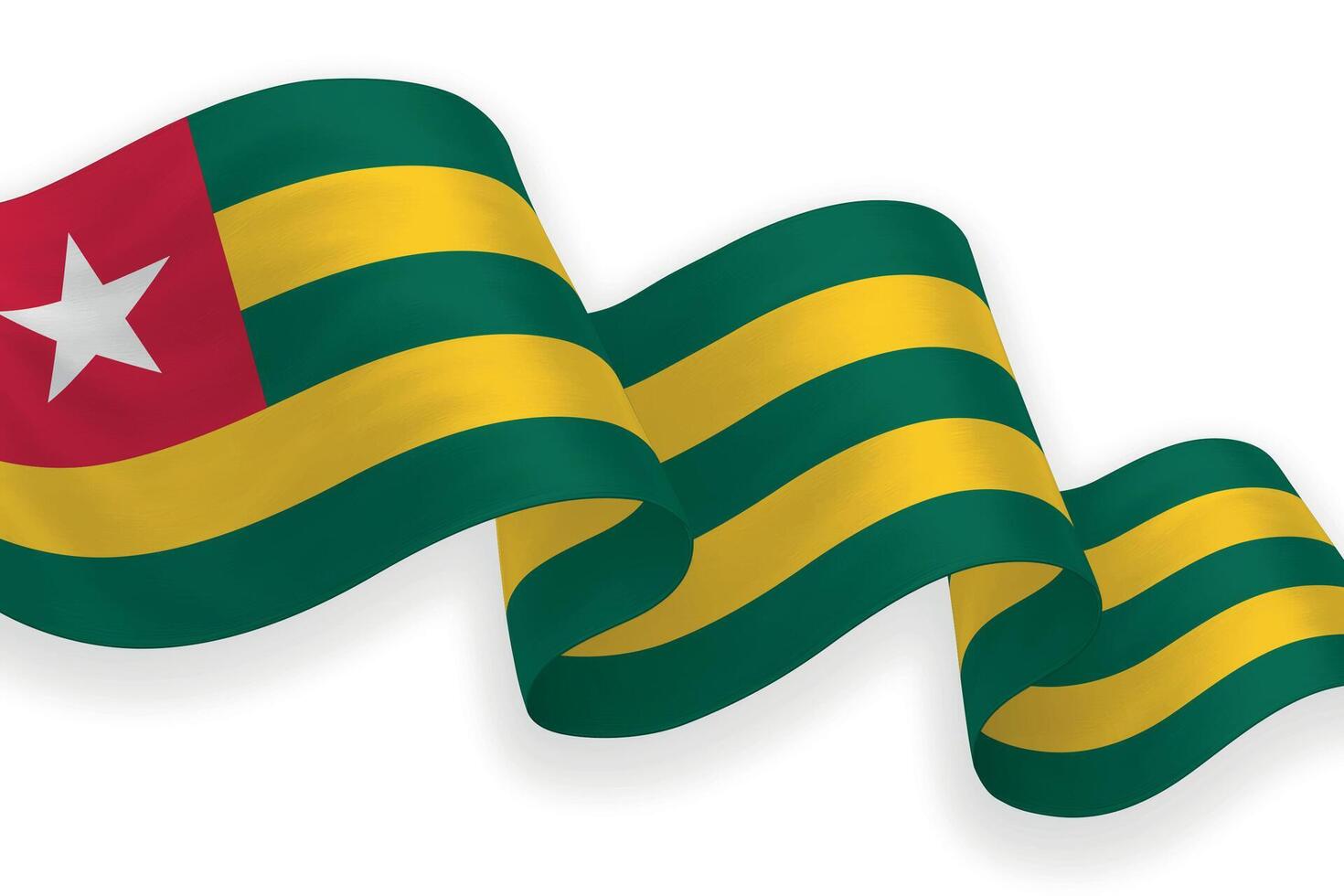 Togo national flag waving on white background vector