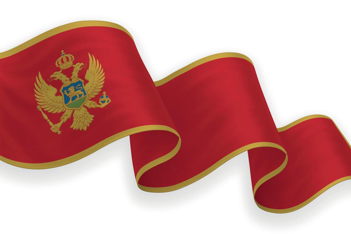 Montenegro national flag waving on white background vector