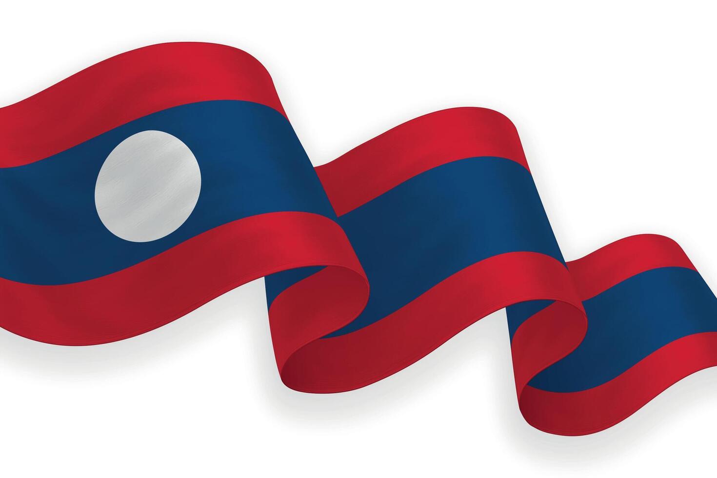 Laos national flag waving on white background vector