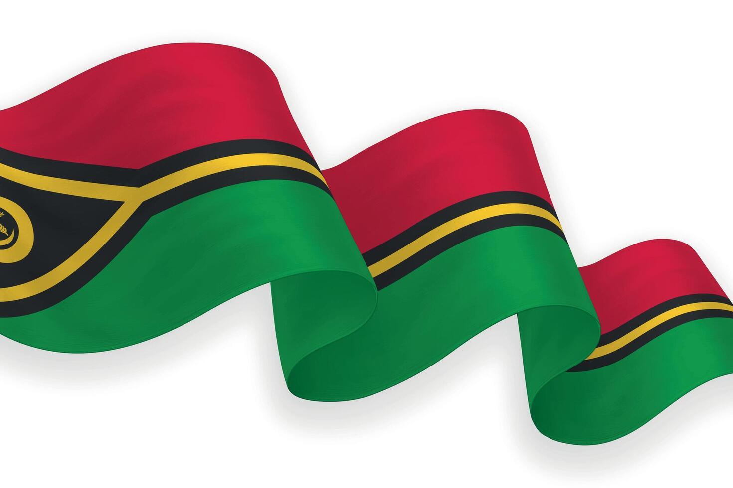 Vanuatu national flag waving on white background vector