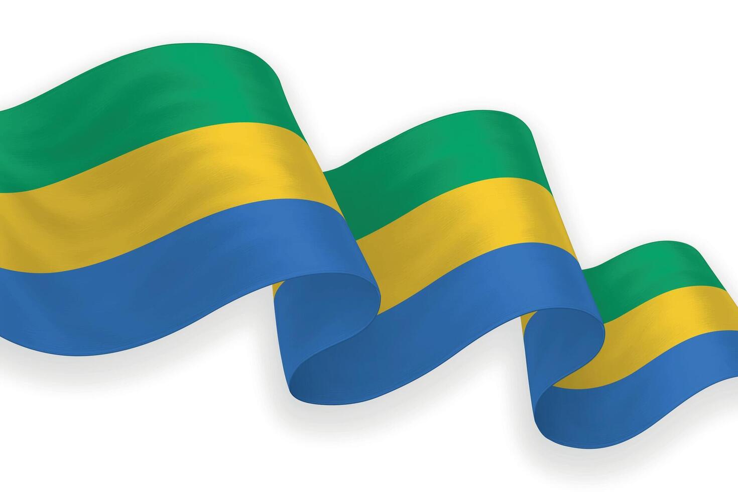 Gabon national flag waving on white background vector