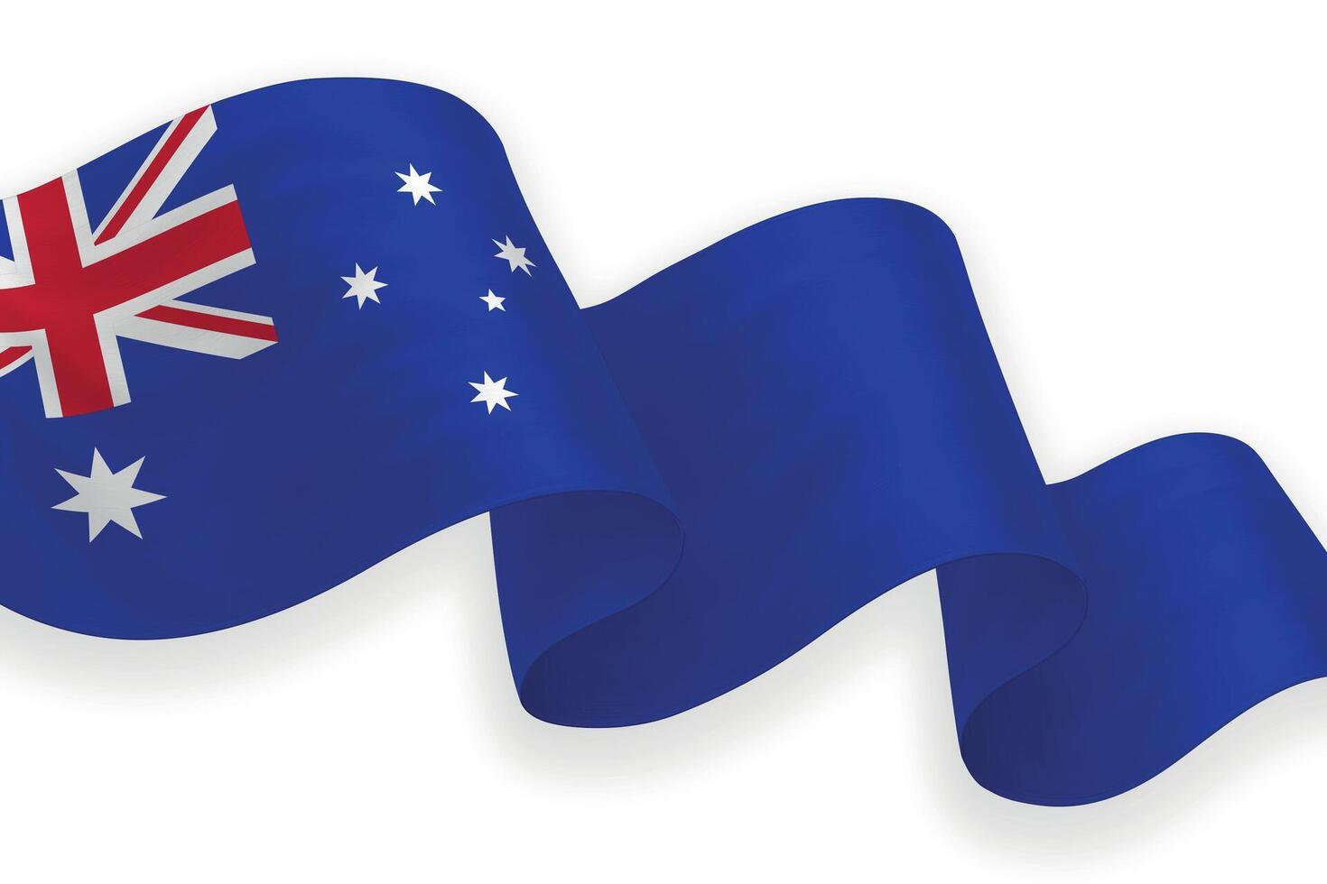 Australia national flag waving on white background vector