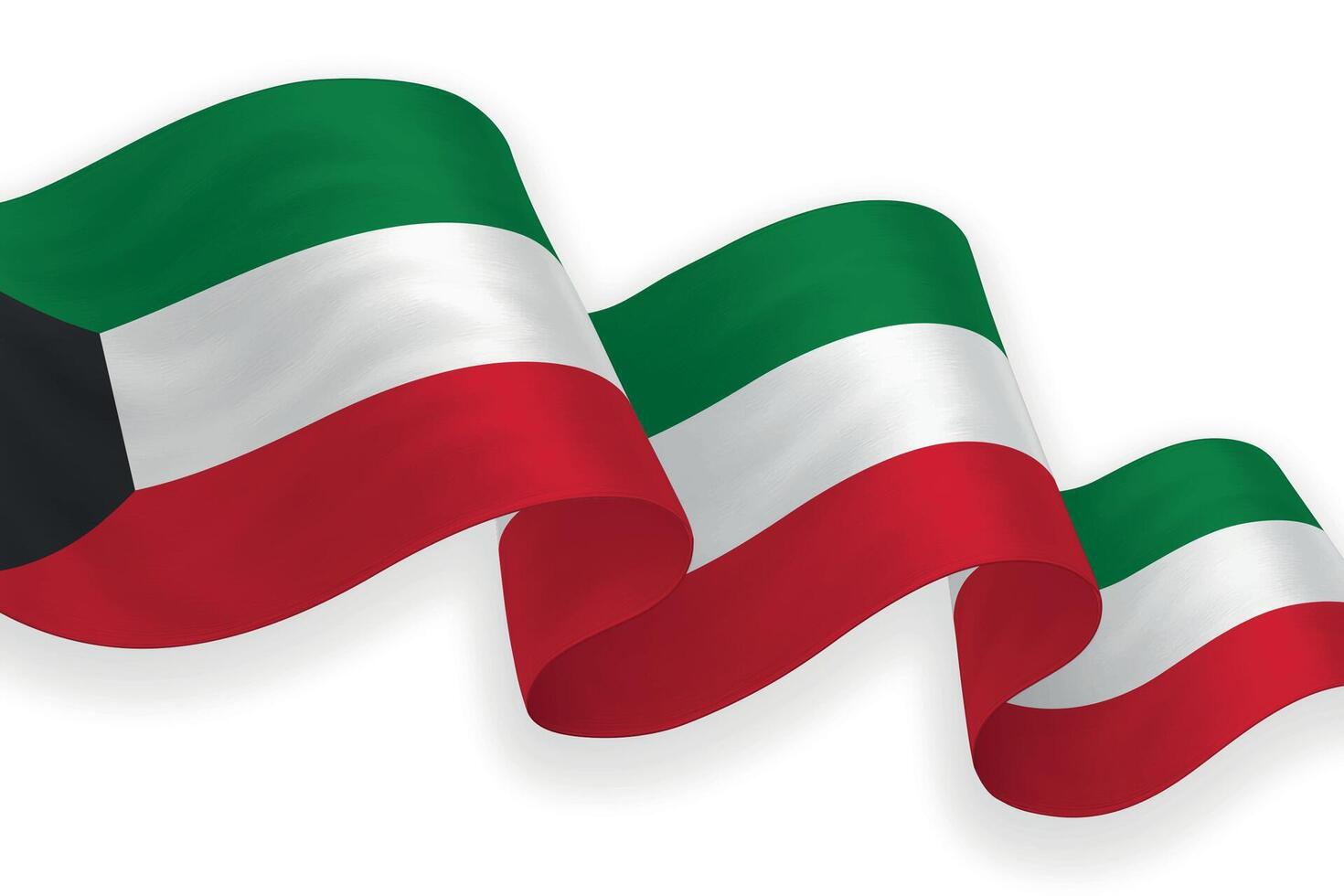 Kuwait national flag waving on white background vector