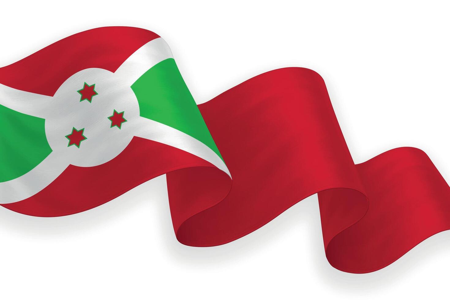 Burundi national flag waving on white background vector