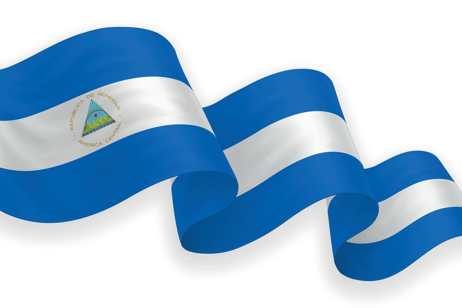 Nicaragua national flag waving on white background vector