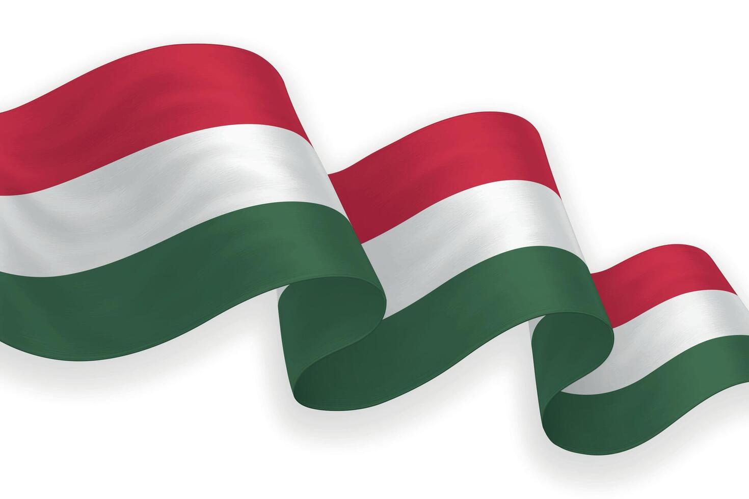 Hungary national flag waving on white background vector